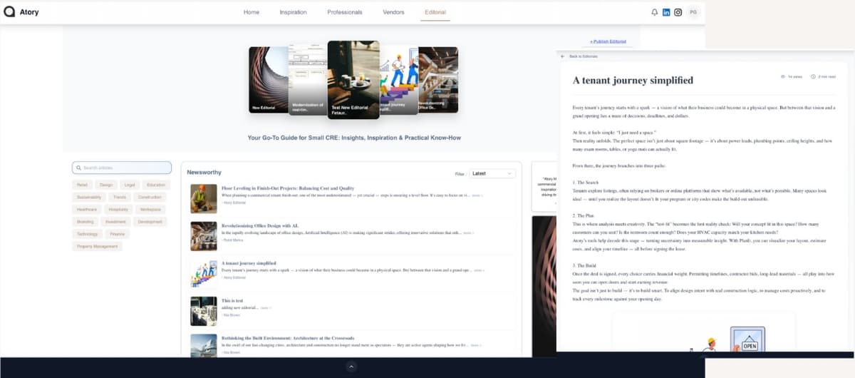 Editorial articles listing